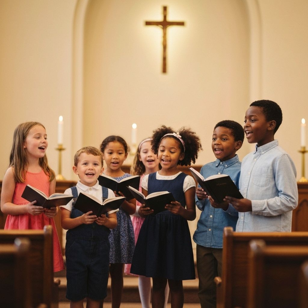 Children singing worship songs